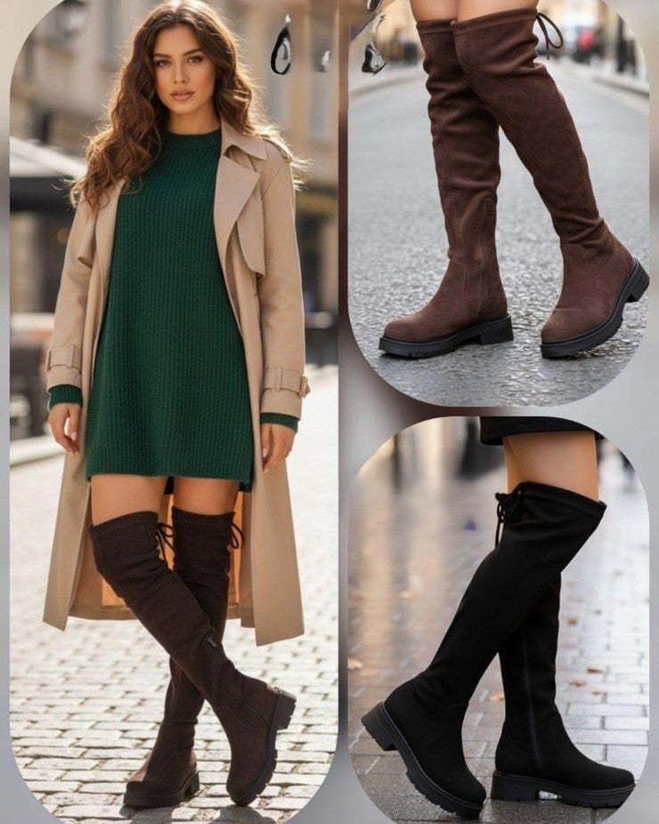 الطول يفرض الأناقة: البوت الشمواه فوق الركبة