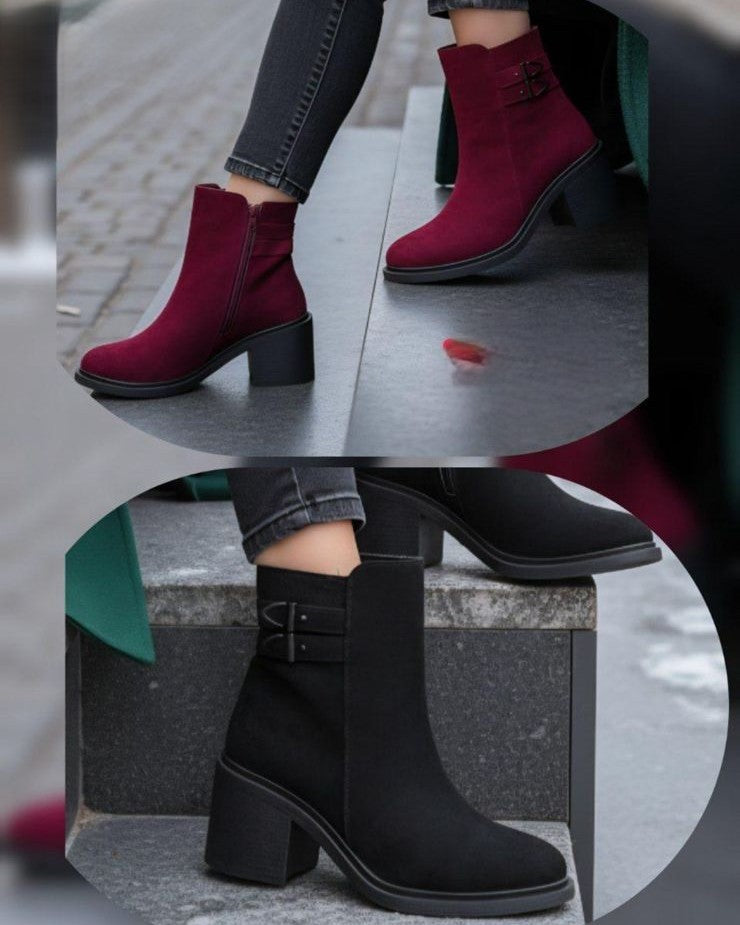 فخامة الشمواه: بوت الكاحل بالكعب العريض للمسة درامية